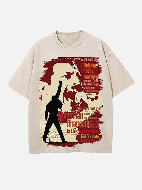 Queen Print Round Neck T-shirt