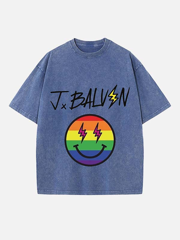 J Balvin Print Round Neck T-shirt
