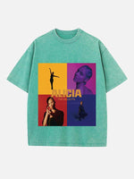 Alicia Keys Print Round Neck T-shirt