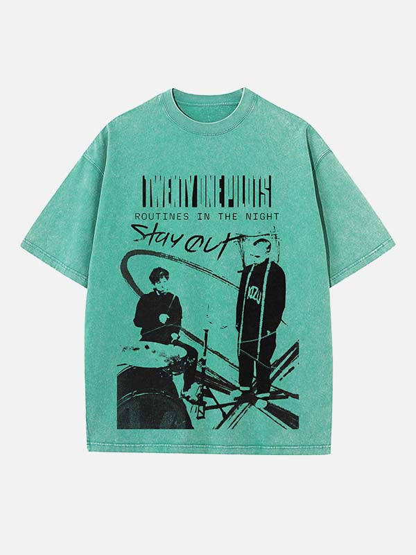 Twenty One Pilots Print Round Neck T-shirt