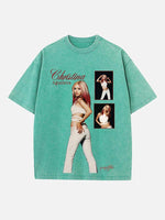 Christina Aguilera Print Round Neck T-shirt