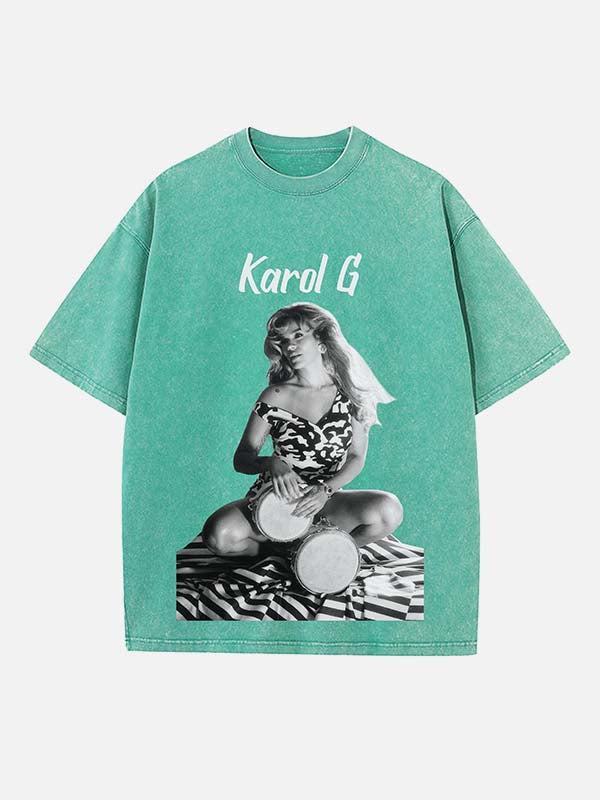 Karol G Print Round Neck T-shirt