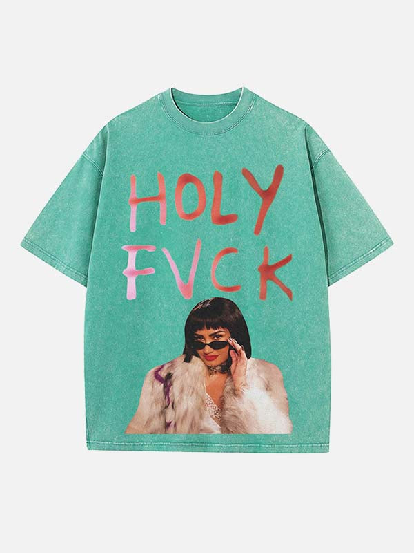 Demi Lovato Print Round Neck T-shirt