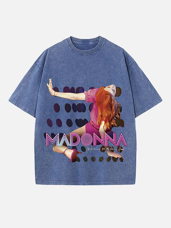 Madonna Print Round Neck T-shirt