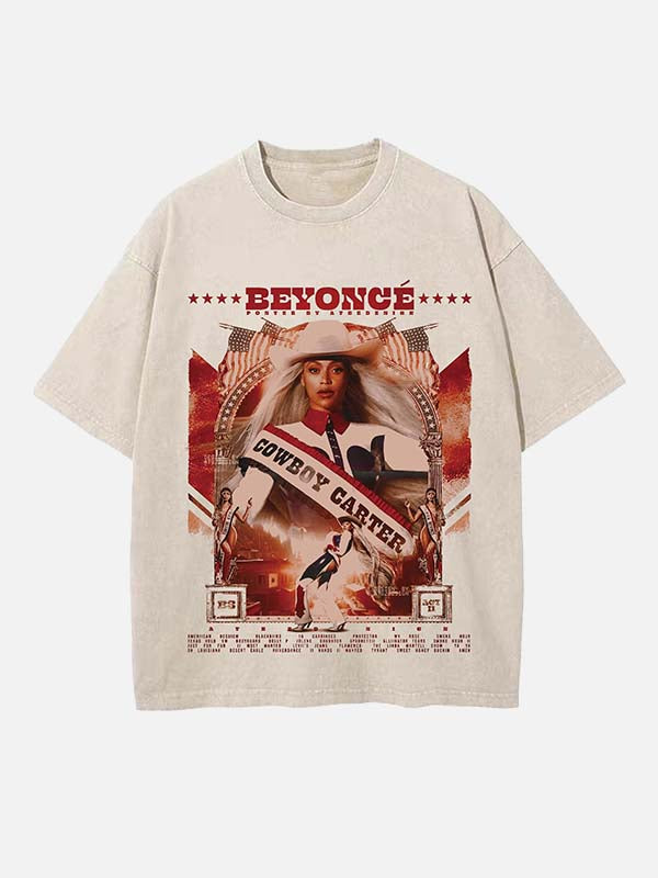 Beyoncé Print Round Neck T-shirt