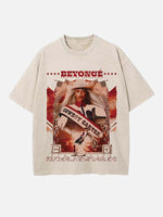 Beyoncé Print Round Neck T-shirt