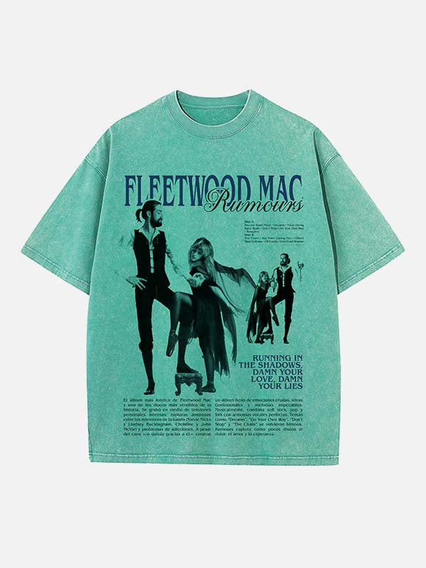 Fleetwood Mac Print Round Neck T-shirt