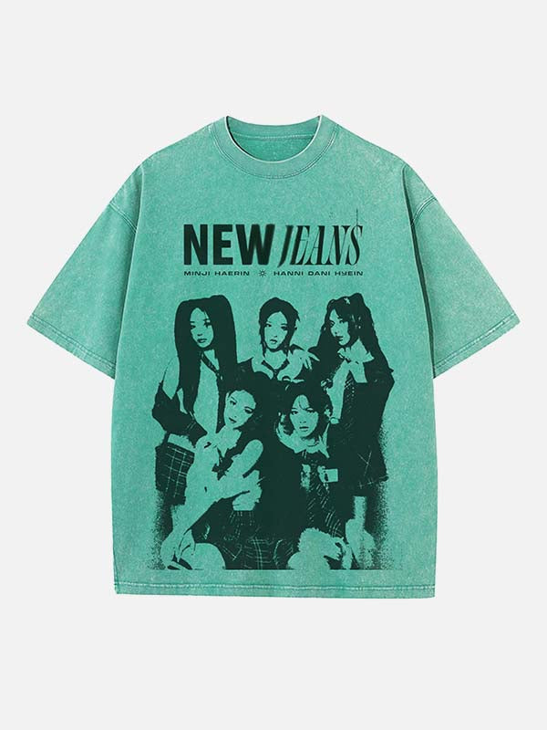 NewJeans Print Round Neck T-shirt