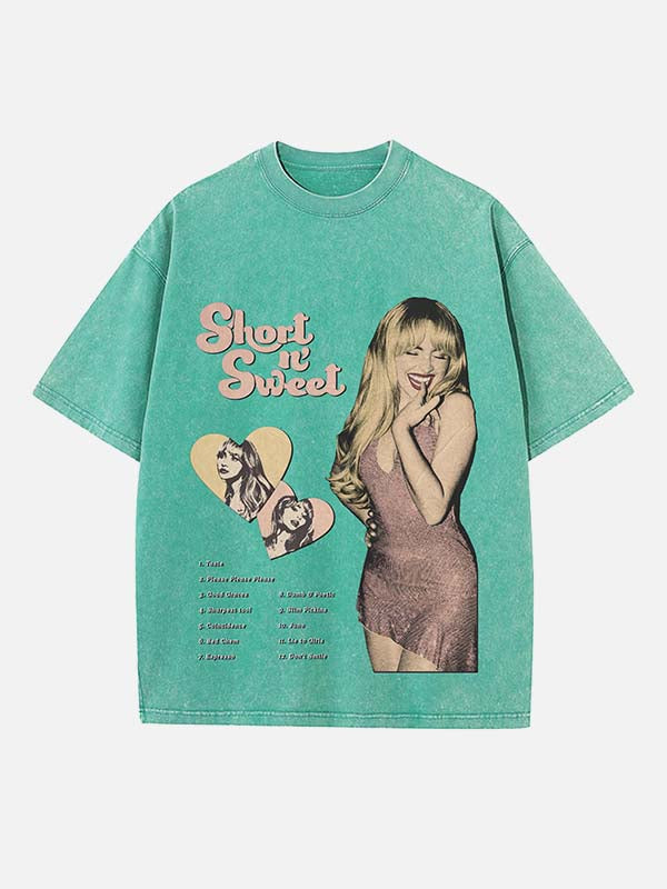 Sabrina Carpenter Print Round Neck T-shirt