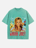 Mariah Carey Print Round Neck T-shirt