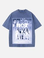 LE SSERAFIM Print Round Neck T-shirt