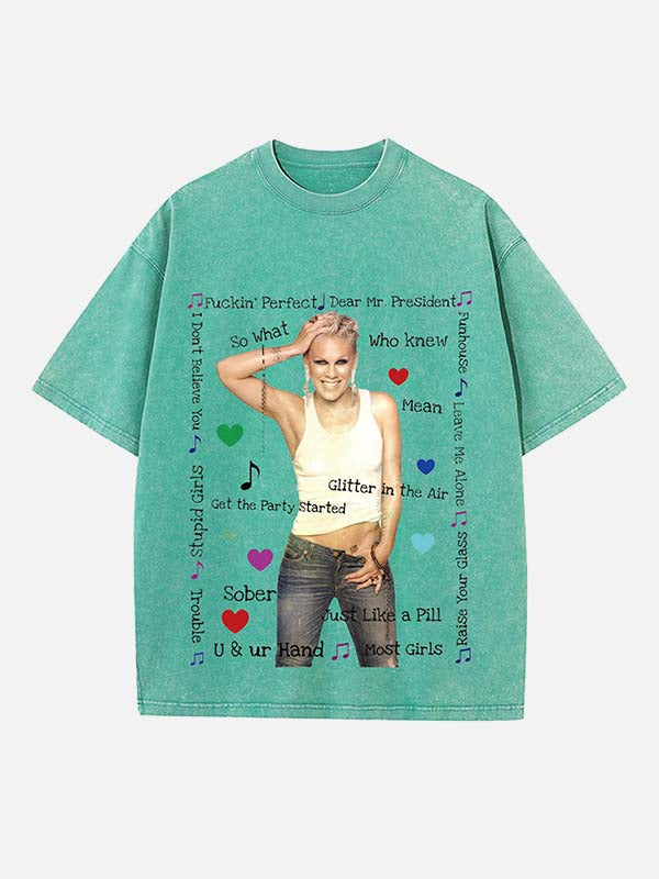 P!nk Print Round Neck T-shirt