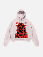 Billie Eilish Print Slant Pockets Hoodie