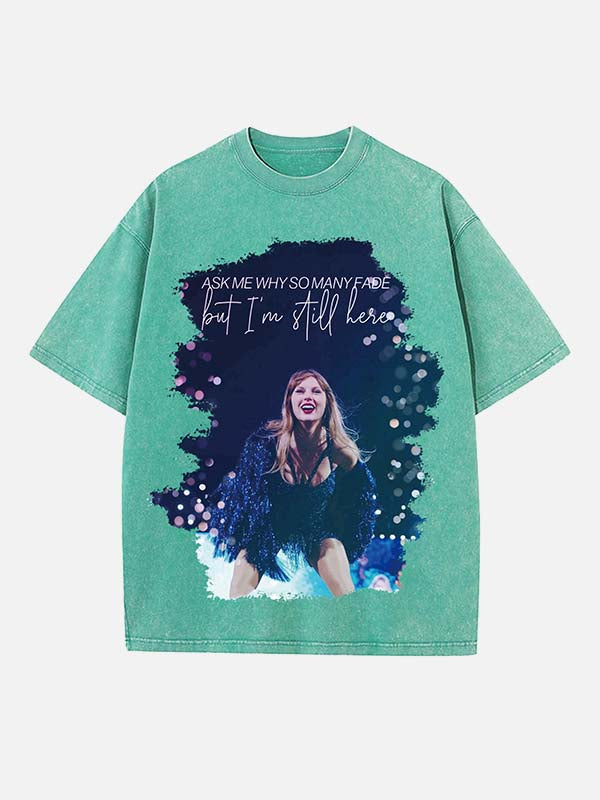 Taylor Swift Print Round Neck T-shirt