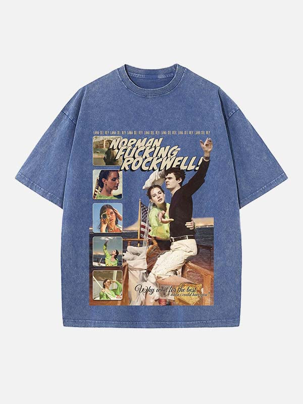 Lana Del Rey Print Round Neck T-shirt