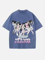 NewJeans Print Round Neck T-shirt