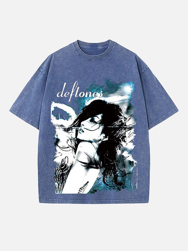 Deftones Print Round Neck T-shirt