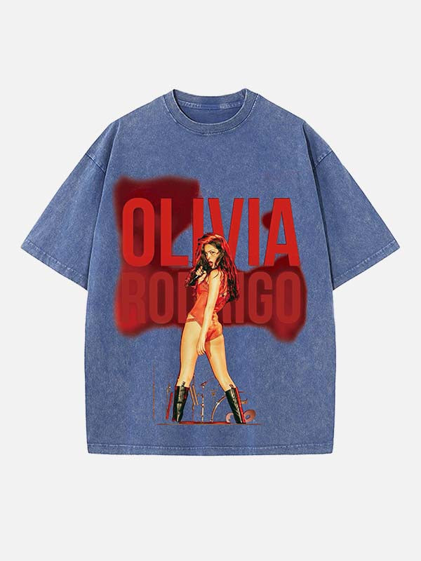 Olivia Rodrigo Print Round Neck T-shirt