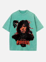 Lady Gaga Print Round Neck T-shirt