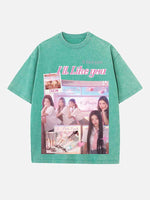 ILLIT Print Round Neck T-shirt