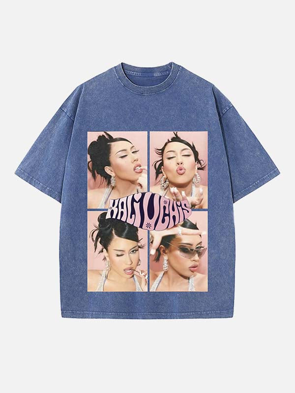 Kali Uchis Print Round Neck T-shirt