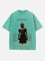 Travis Scott Print Round Neck T-shirt