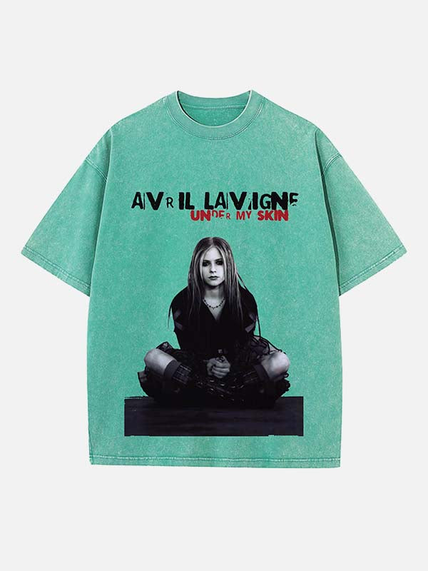 Avril Lavigne Print Round Neck T-shirt