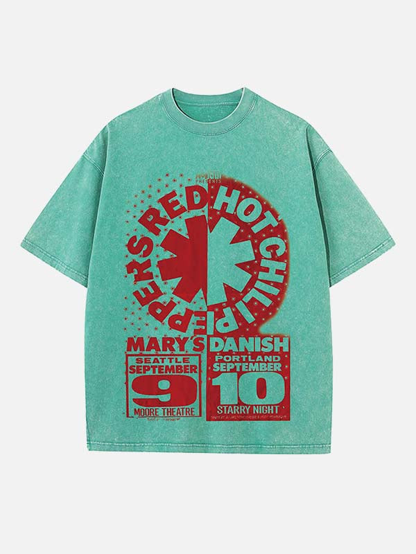 Red Hot Chili Peppers Print Round Neck T-shirt