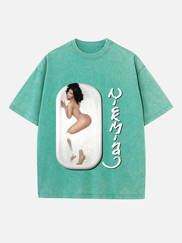 Nicki Minaj Print Round Neck T-shirt
