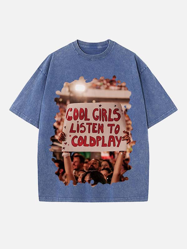 Coldplay Print Round Neck T-shirt