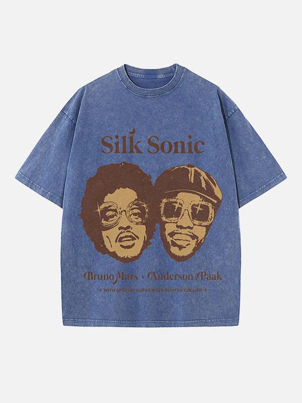 Bruno Mars Print Round Neck T-shirt