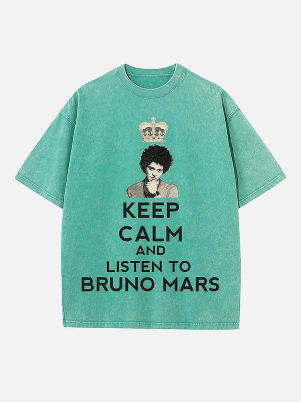Bruno Mars Print Round Neck T-shirt