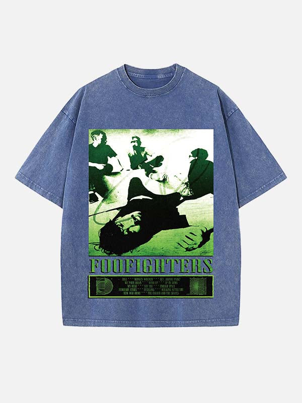 Foo Fighters Print Round Neck T-shirt