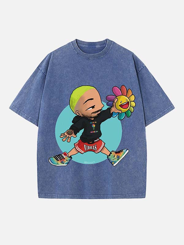 J Balvin Print Round Neck T-shirt