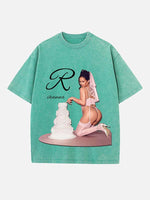 Rihanna Print Round Neck T-shirt