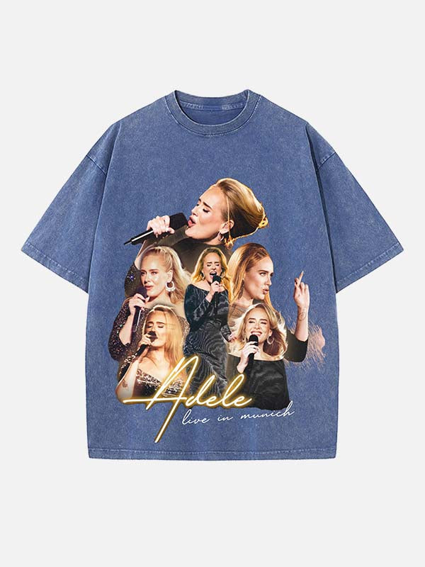 Adele Print Round Neck T-shirt