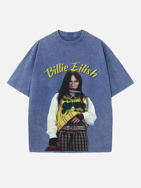 Billie Eilish Print Round Neck T-shirt