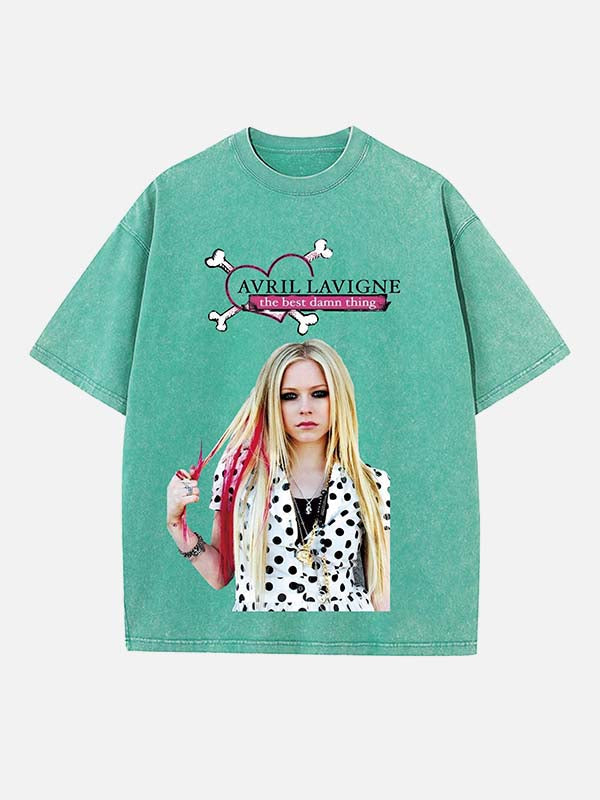 Avril Lavigne Print Round Neck T-shirt