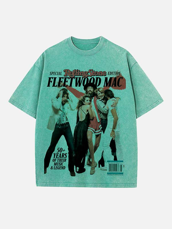 Fleetwood Mac Print Round Neck T-shirt