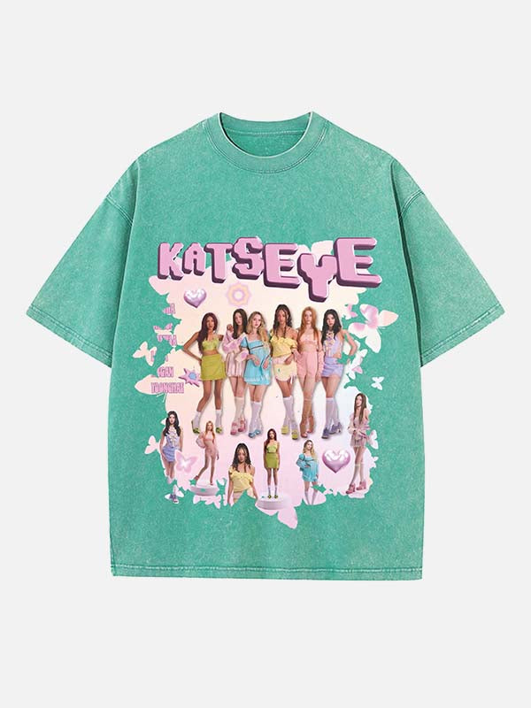 KATSEYE Print Round Neck T-shirt