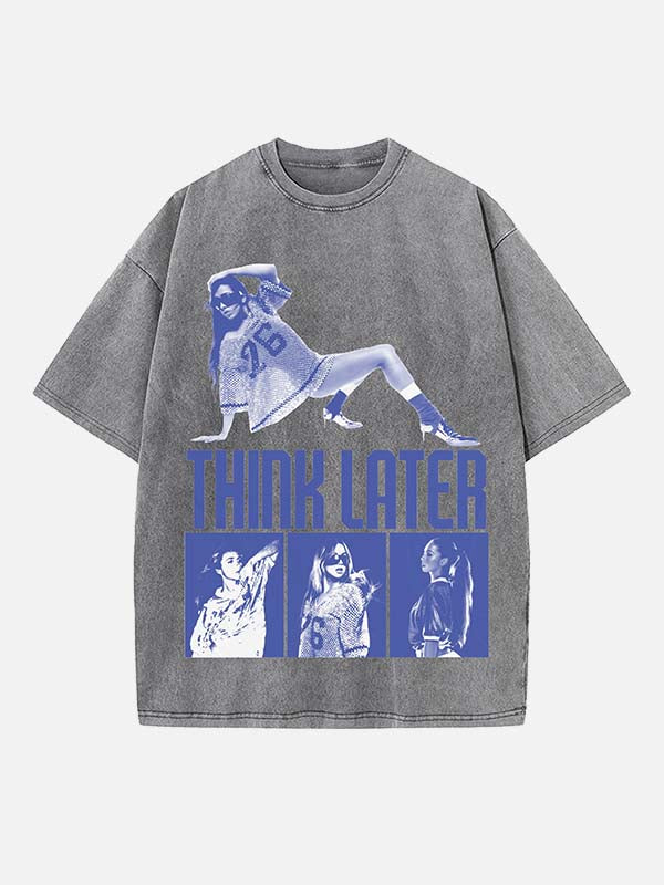 Tate McRae Print Round Neck T-shirt