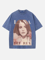 Lana Del Rey Print Round Neck T-shirt