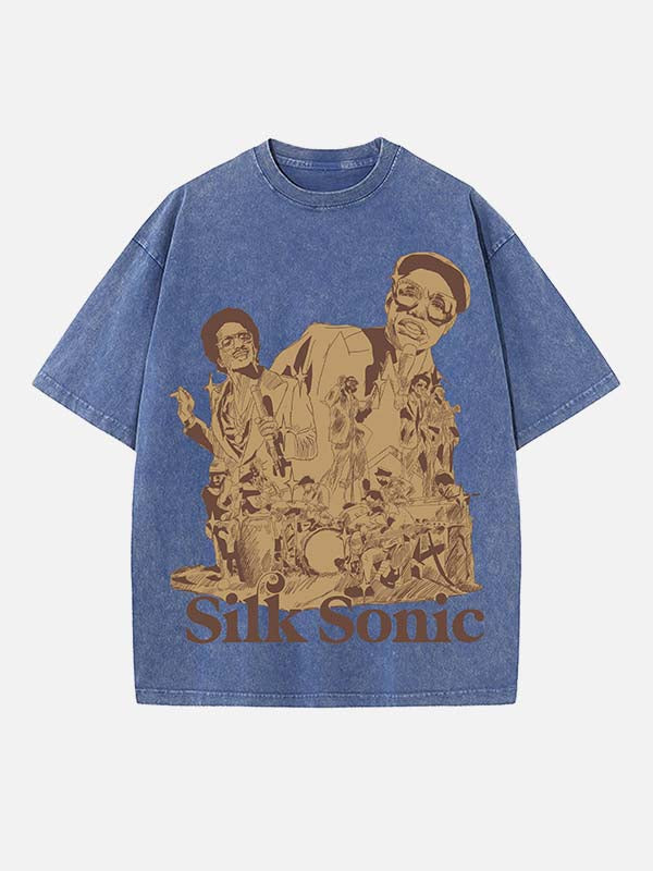 Bruno Mars Print Round Neck T-shirt