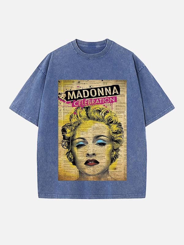 Madonna Print Round Neck T-shirt