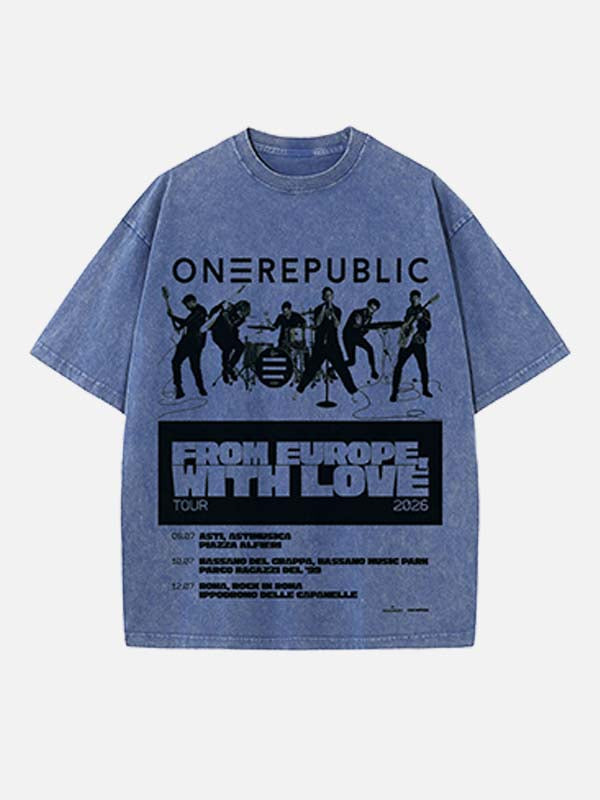 OneRepublic Print Round Neck T-shirt