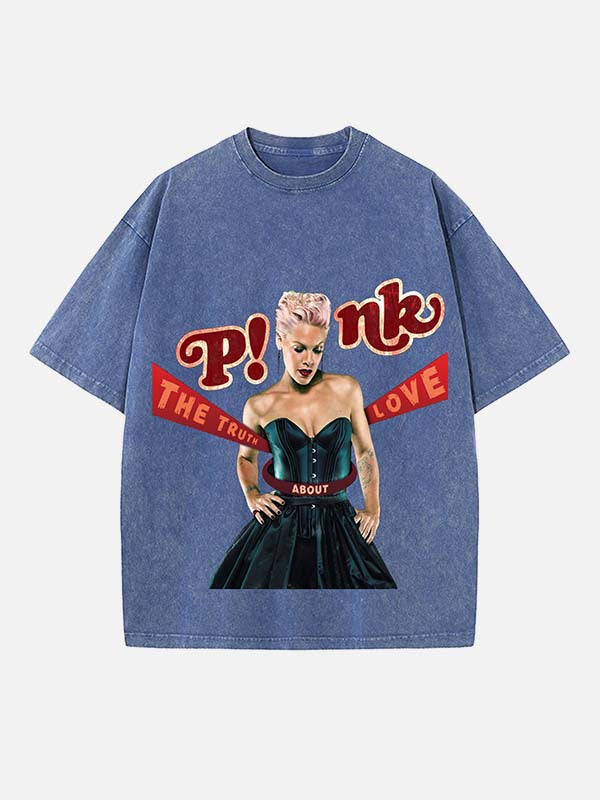 P!nk Print Round Neck T-shirt