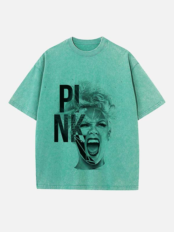 P!nk Print Round Neck T-shirt