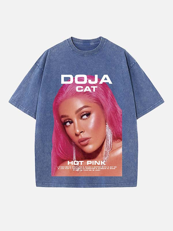 Doja Cat Print Round Neck T-shirt