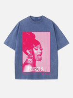Cardi B Print Round Neck T-shirt