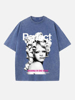 Rihanna Print Round Neck T-shirt